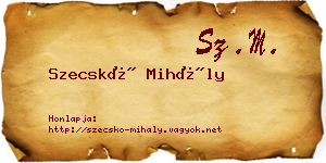 Szecskó Mihály névjegykártya