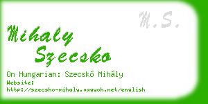 mihaly szecsko business card