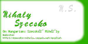 mihaly szecsko business card